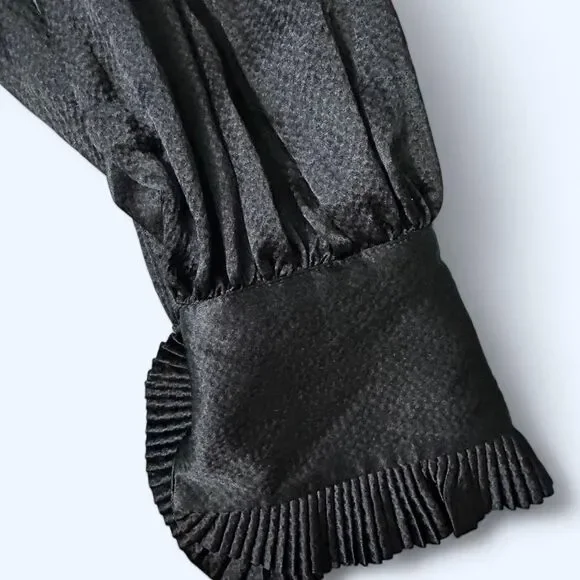 BCBGMAXAZRIA Vintage-Inspired Pleated Black Silk Blouse – Sz S - Picture 2 of 7